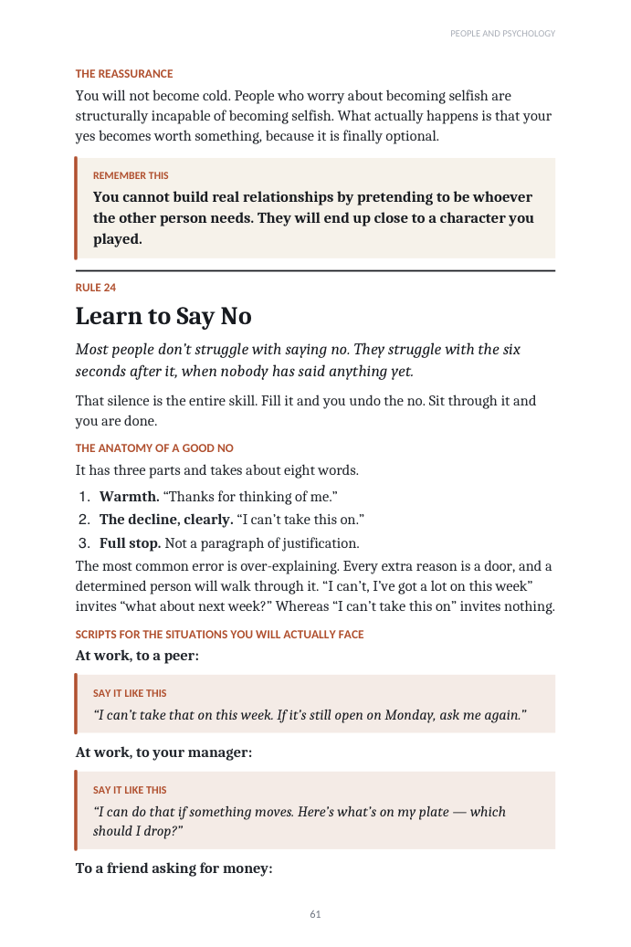 Rule 24: Learn to Say No